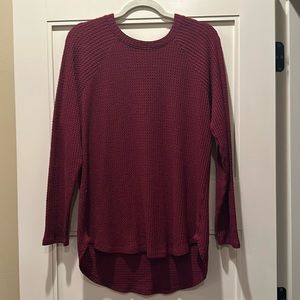 American Eagle Wine Waffle Texture Long Sleeve - Women’s Size Medium